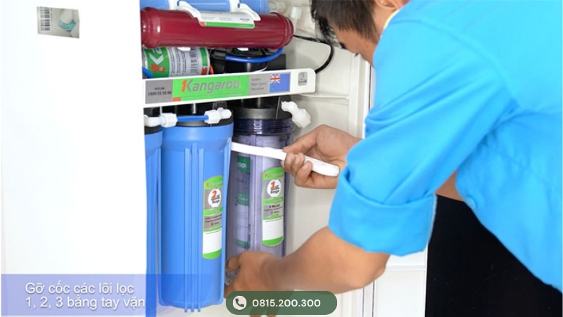 Kiểm tra bộ lõi lọc thô Kangaroo 1, 2, 3