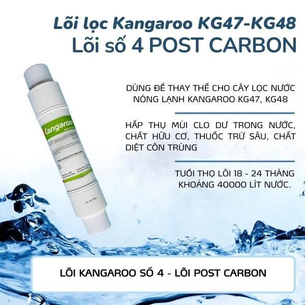 Chi tiết lõi lọc Post Carbon Kangaroo KG47 KG48