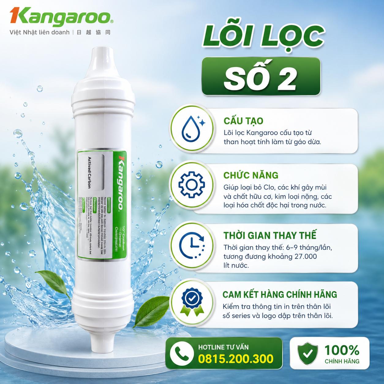 Lõi lọc đúc số 2 T33 GAC Kangaroo chính hãng