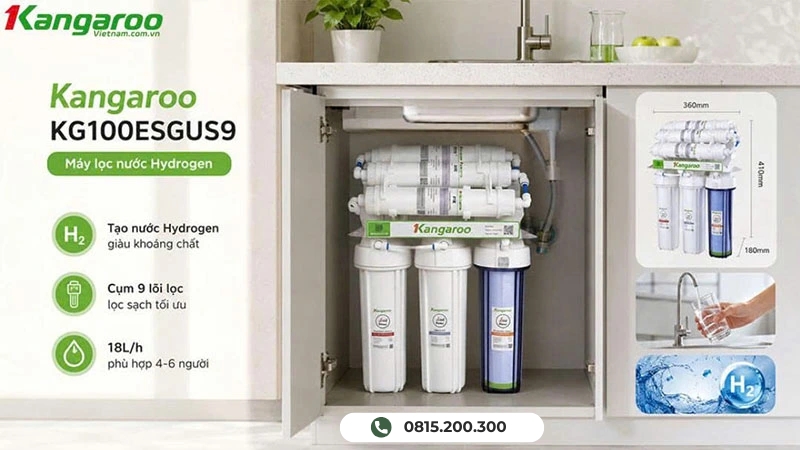 Máy lọc nước Kangaroo để gầm Hydrogen KG100ESGUS9