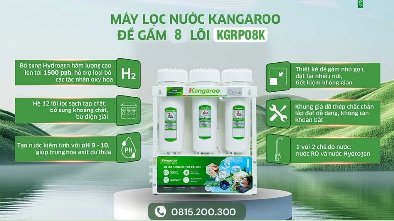 Máy lọc nước Kangaroo tủ bếp KGRP08K