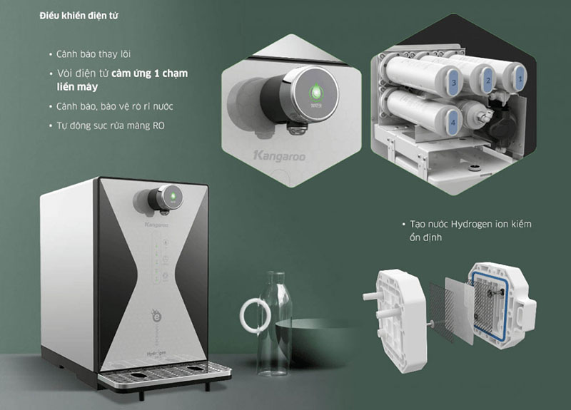 Màn hình thông minh cảnh báo thay lõi Kangaroo KG100EED