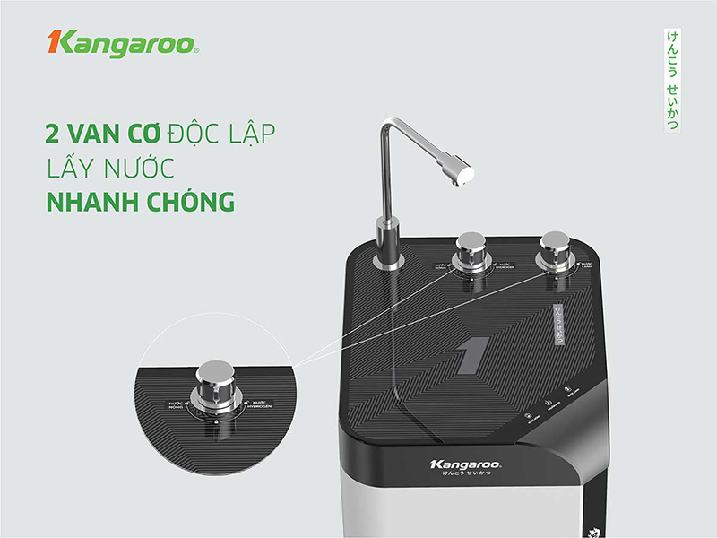 Thiết kế 1 vòi van xoay cơ học 3 chế độ tiện lợi Kangaroo KG10A10S