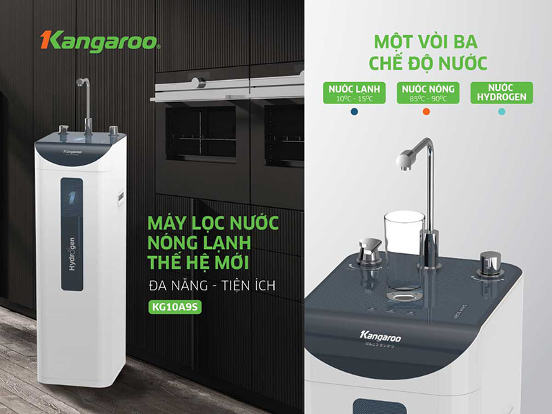 Máy lọc nước Kangaroo Hydrogen Slim Nóng Lạnh KG10A9S chính hãng
