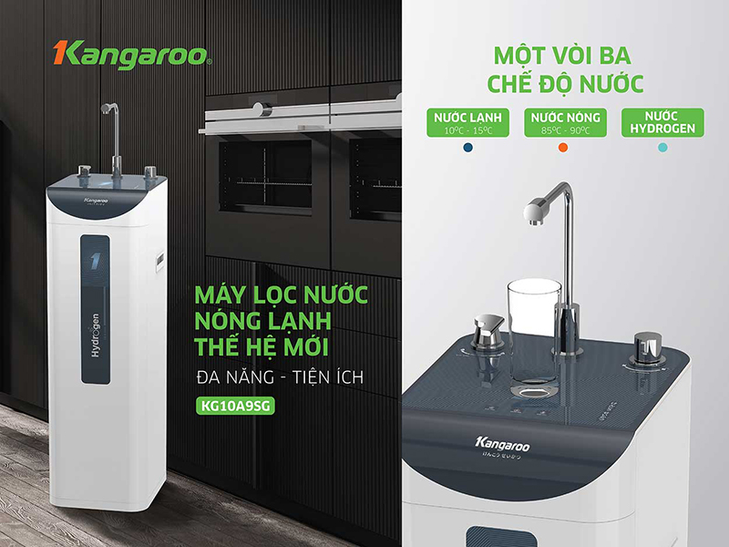 Máy lọc nước Kangaroo Hydrogen Slim Nóng Lạnh KG10A9SG chính hãng