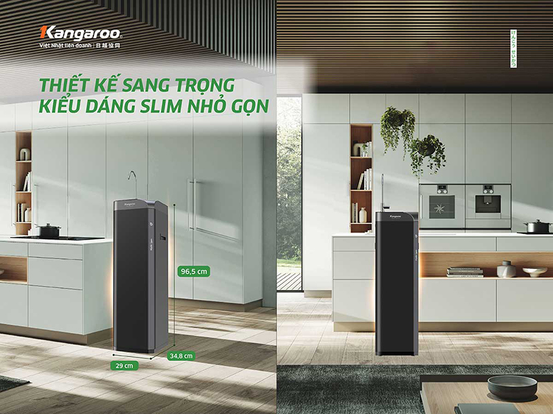 Thiết kế Waterfall của máy lọc nước Kangaroo KG10W2