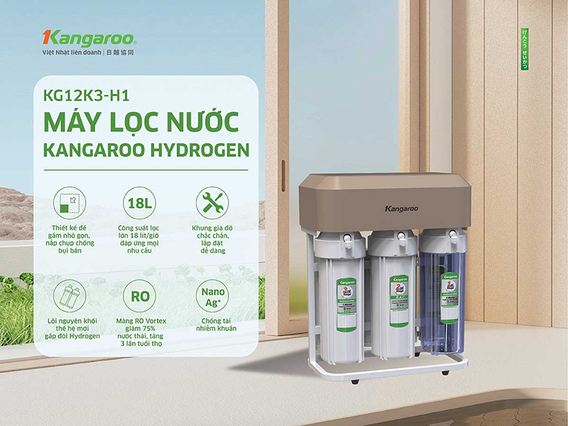 Tổng quan máy lọc nước Kangaroo tủ bếp Hydrogen KG12K3-H1