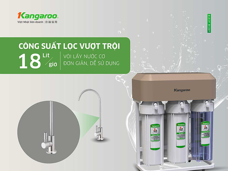 Máy lọc nước Kangaroo KG12K3-H1 công suất lọc 18 lít/giờ