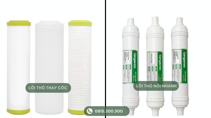 Bộ lõi lọc thô dạng cốc và bộ lõi đúc nối nhanh Kangaroo
