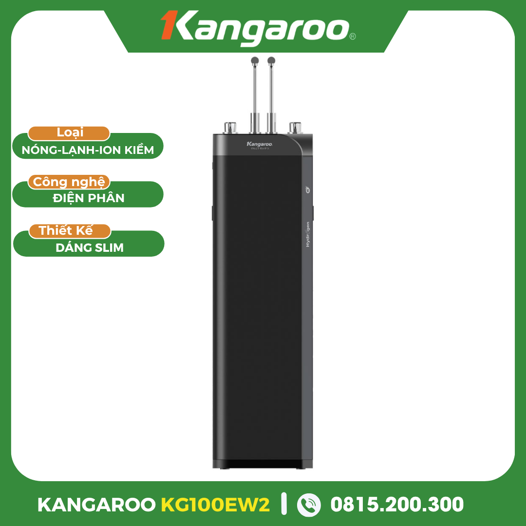 Máy Lọc Nước Kangaroo Hydrogen Ion Kiềm Nóng Lạnh KG100EW2