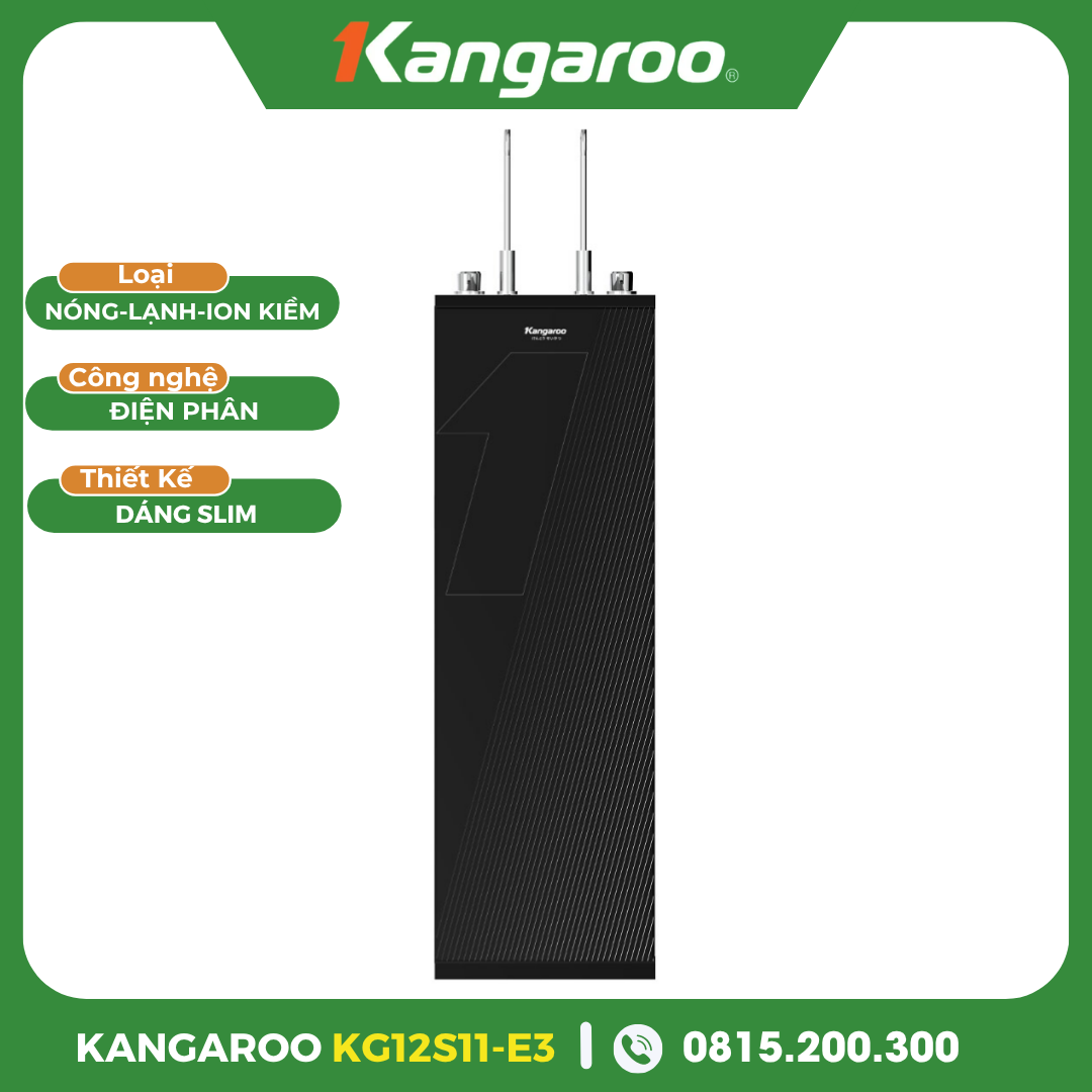 Máy Lọc Nước Kangaroo Hydrogen Ion Kiềm Nóng Lạnh KG12S11-E3