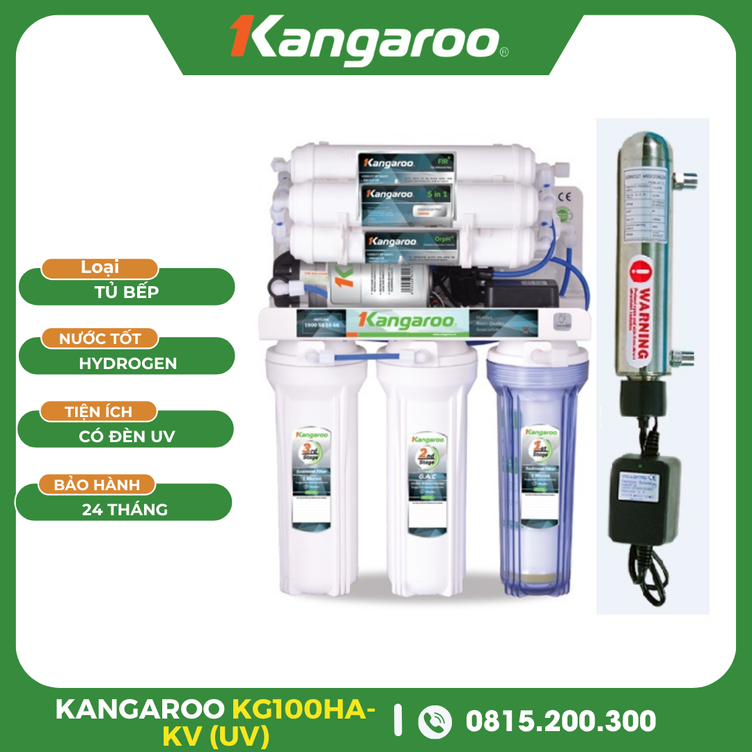 Máy Lọc Nước Kangaroo Hydrogen KG100HA-KV có (UV)
