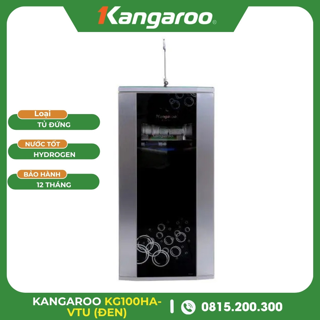 Máy Lọc Nước Kangaroo Hydrogen KG100HA Vỏ VTU Đen