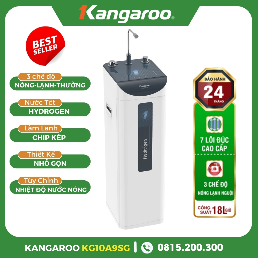 Máy Lọc Nước Kangaroo Hydrogen Slim Nóng Lạnh KG10A9SG