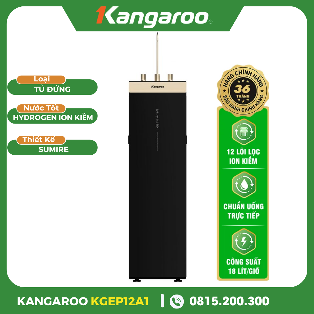 Máy Lọc Nước Kangaroo Sumire Hydrogen Ion Kiềm KGEP12A1