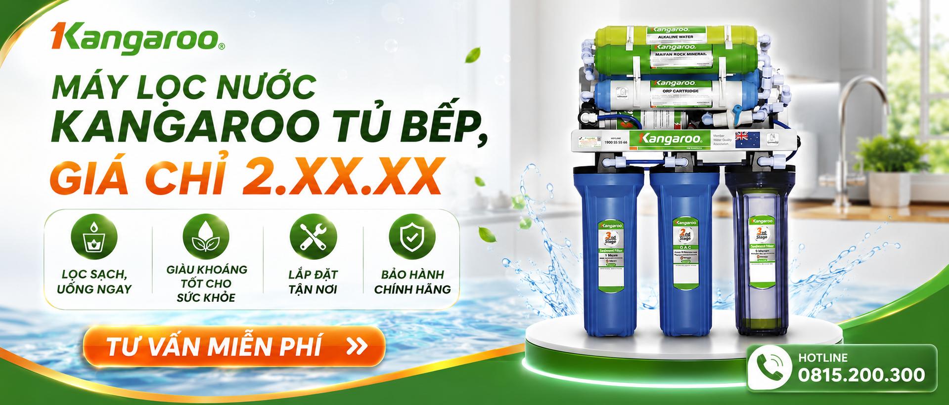 Máy lọc nước Kangaroo Tủ Bếp hơn 2 triệu