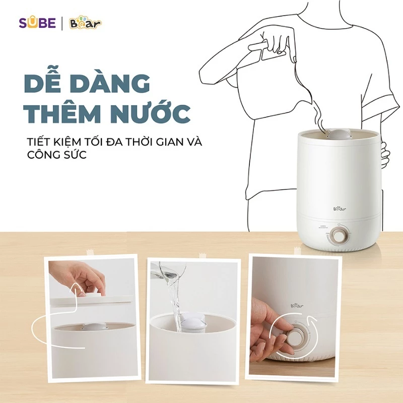 Máy phun sương tạo ẩm Bear JSQ-C45U1 4,5 Lít - Bảo hành 18 tháng - 1 đổi 1 30 ngày - Chính hãng HOT NEW 2026