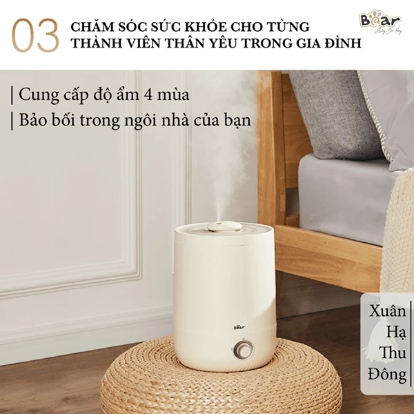 Máy phun sương tạo ẩm Bear JSQ-C45U1 4,5 Lít - Bảo hành 18 tháng - 1 đổi 1 30 ngày - Chính hãng HOT NEW 2026