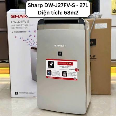 Máy lọc không khí và hút ẩm Sharp DW-J27FV-S 27 lít/ngày Chính hãng Bảo hành 12 tháng