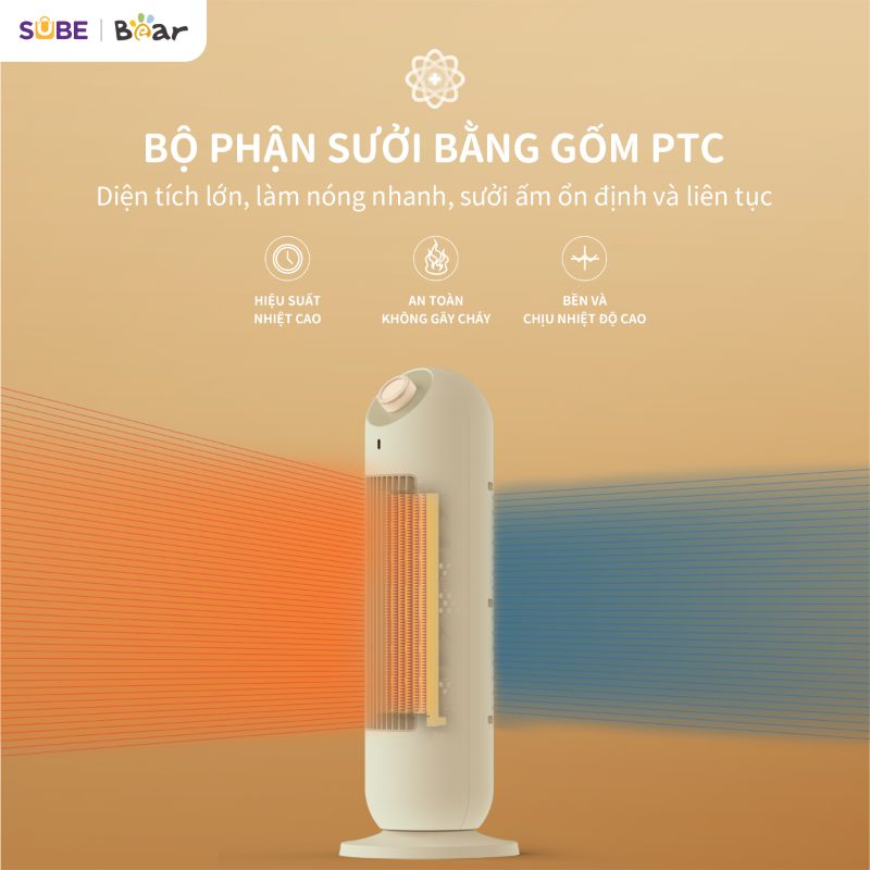 Máy Sưởi Gốm Bear SH-4H20A - Chính hãng Bảo hành 18 Tháng 1 đổi 1 30 ngày - HOT NEW 2026
