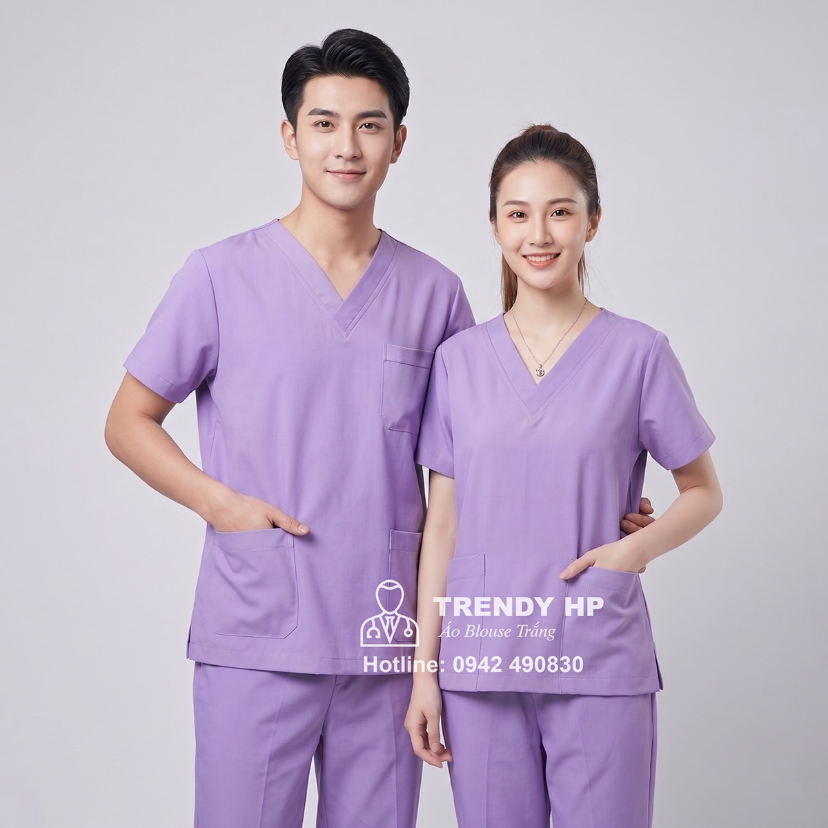 Bộ Scrubs Màu Tím Cao Cấp – Đồng Phục Y Tế Hiện Đại, Chuyên Nghiệp