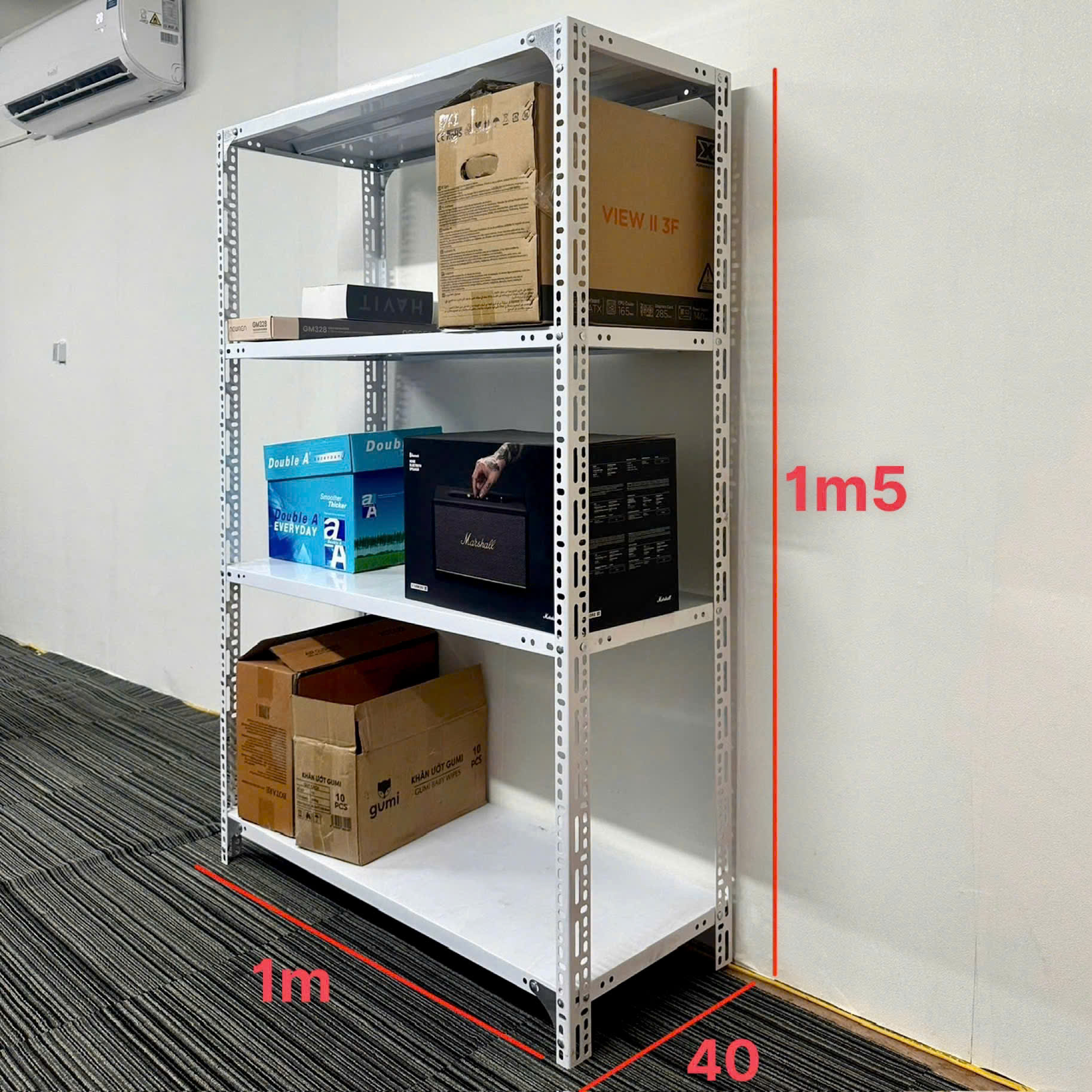 Kệ v lỗ 4 tầng rộng 40 dài 1m cao 1m5