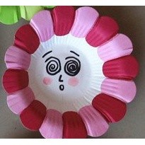Đĩa hoa giấy màu trang trí  lớp handmade mầm non - Tiểu học ( set 5 cái)