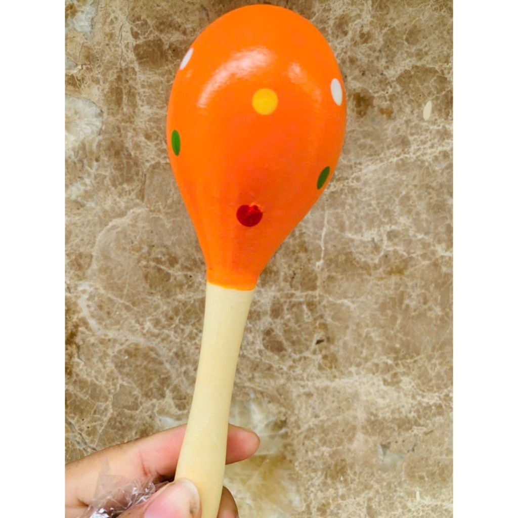 Lục lạc gỗ - Xúc xắc bầu dài loại to dài 20cm ( Giáo cụ âm nhạc) đồ dùng mầm non