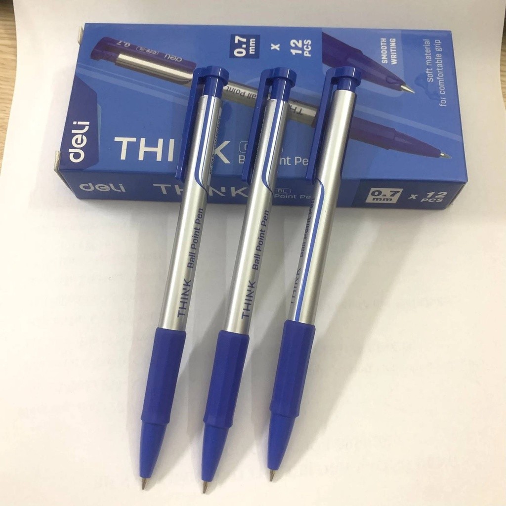 Set12 Bút Bi Deli Q29-BL Nét 0.7mm màu xanh, đen