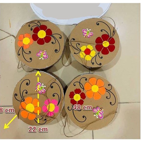 Bộ đồ âm nhạc chất liệu giấy bìa cacton thủ công trang trí góc STEM mầm non - tiểu học