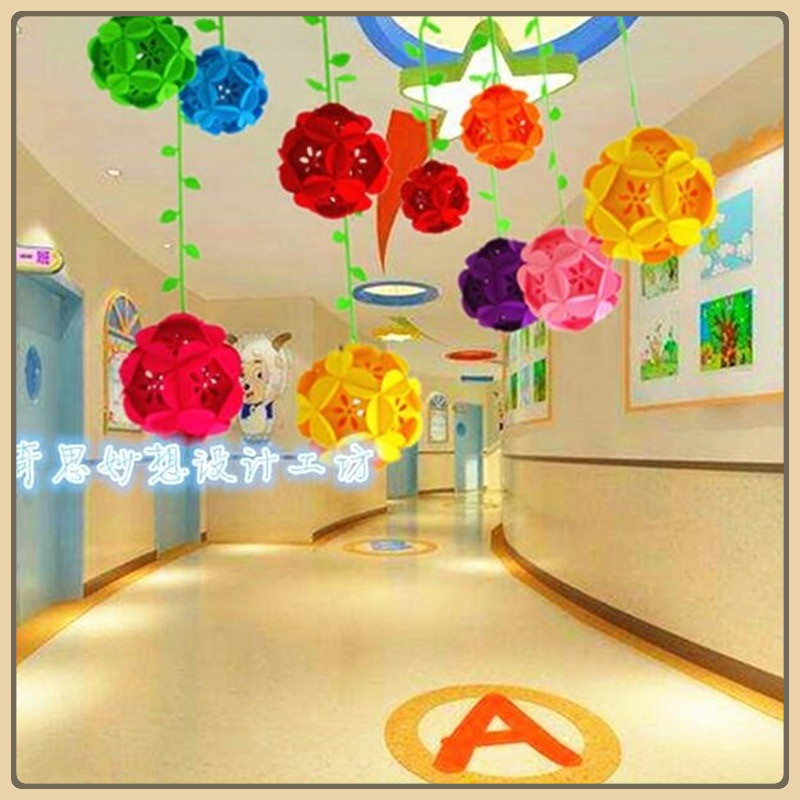 Quả cầu  hoa trang trí lớp học mẫu giáo - nhà hàng - khu vui chơi ( Vải nỉ dày 2mm )
