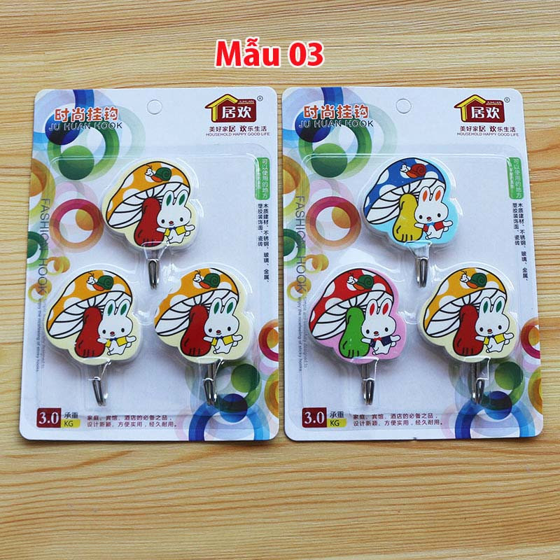 Móc siêu dính treo dán tường hình nghộ nghĩnh mầm non siêu chịu lực