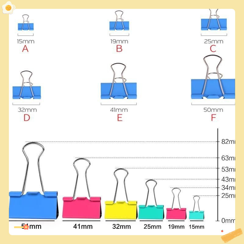 Kẹp bướm shanghui - Stacom -Cỡ: 15mm, 19mm,25mm,32mm,41mm,51mm nhiều màu