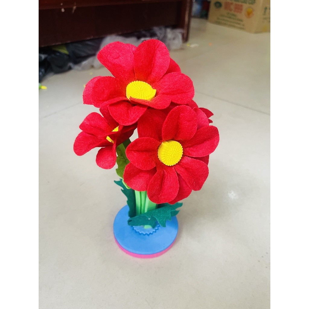 Cây hoa vải dạ làm thủ công hanmade trang trí mầm non - tiểu học