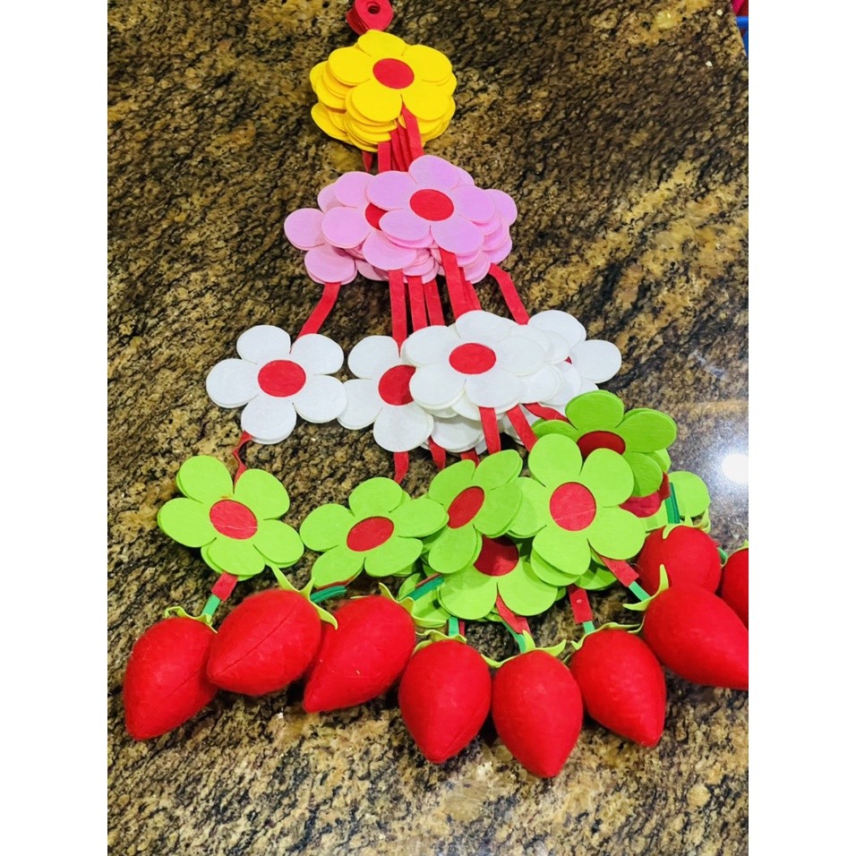 Rèm nỉ  set 10 dây hình hoa, con vật dễ thương trang trí lớp học mầm non - Tiểu học