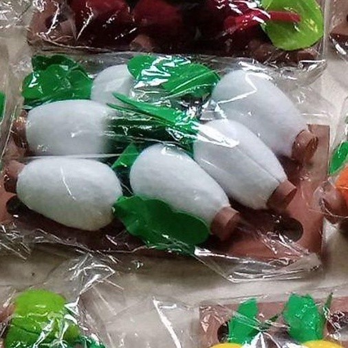 Vỉ các loại rau củ quả làm thủ công chất liệu vải nỉ đồ dùng mầm non