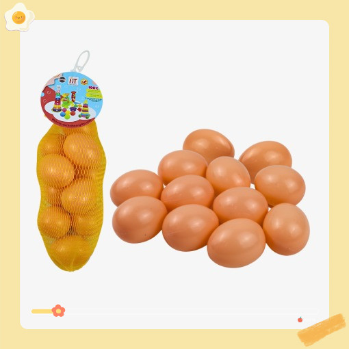 Đồ chơi túi lưới 12 trứng gà nhựa mềm đồ chơi an toàn  HT7547 ( Hàng Việt Nam)