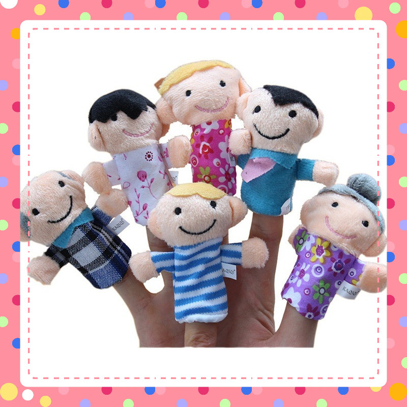 Rối ngón tay, rối kể chuyện các thành viên trong gia đình bé ( SET 6 nhân vật)
