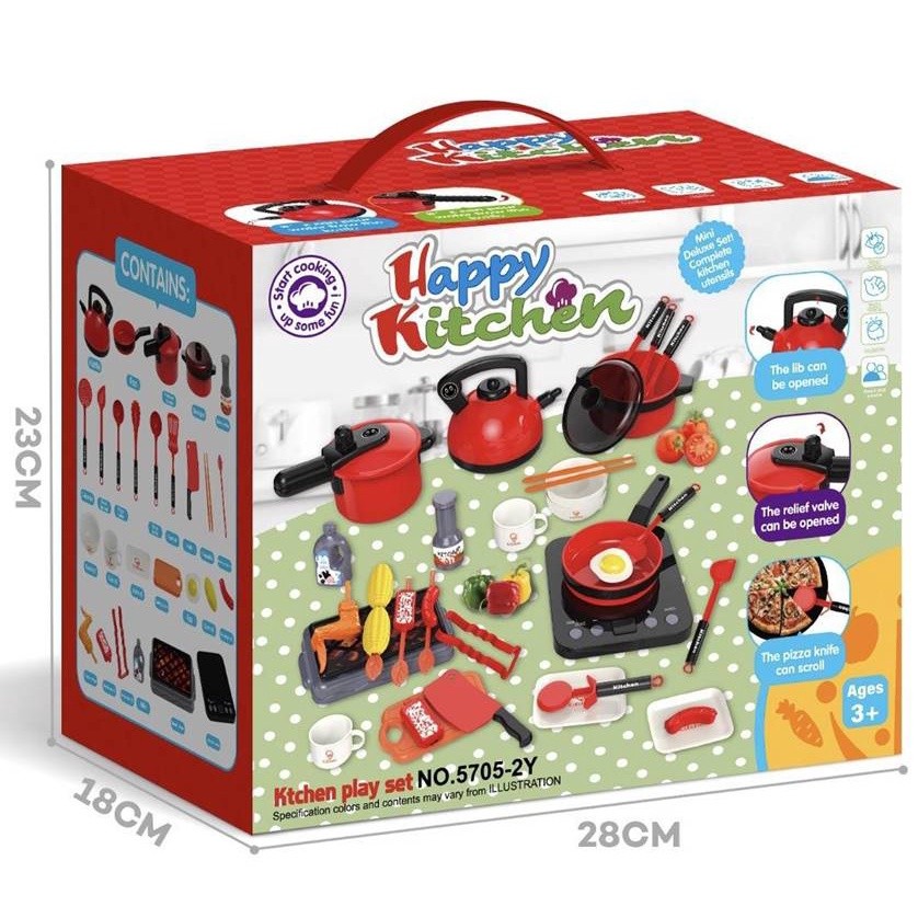 Bộ Đồ Chơi Nấu Ăn 36 Chi Tiết KITCHEN, đô chơi nhà bếp có tặng kèm pin