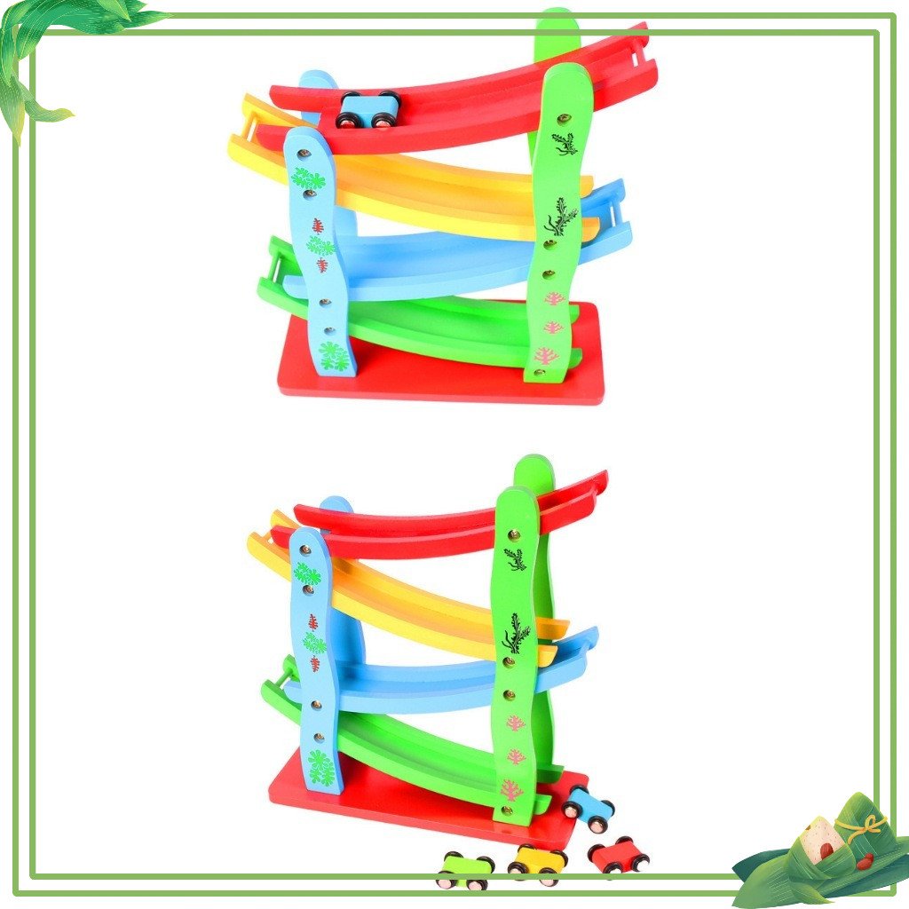 ĐỒ CHƠI XE Ô TÔ CẦU TRƯỢT 4 TẦNG BẰNG GỖ – ĐỒ CHƠI THÔNG MINH CHO BÉ TỪ 2–10 TUỔI  bằng gỗ