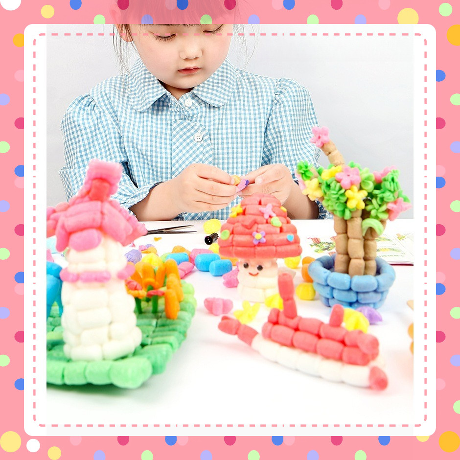 Hạt ngô xốp nhiều màu làm Thủ Công Handmade - Steam mầm non  cho trẻ sáng tạo tạo hình