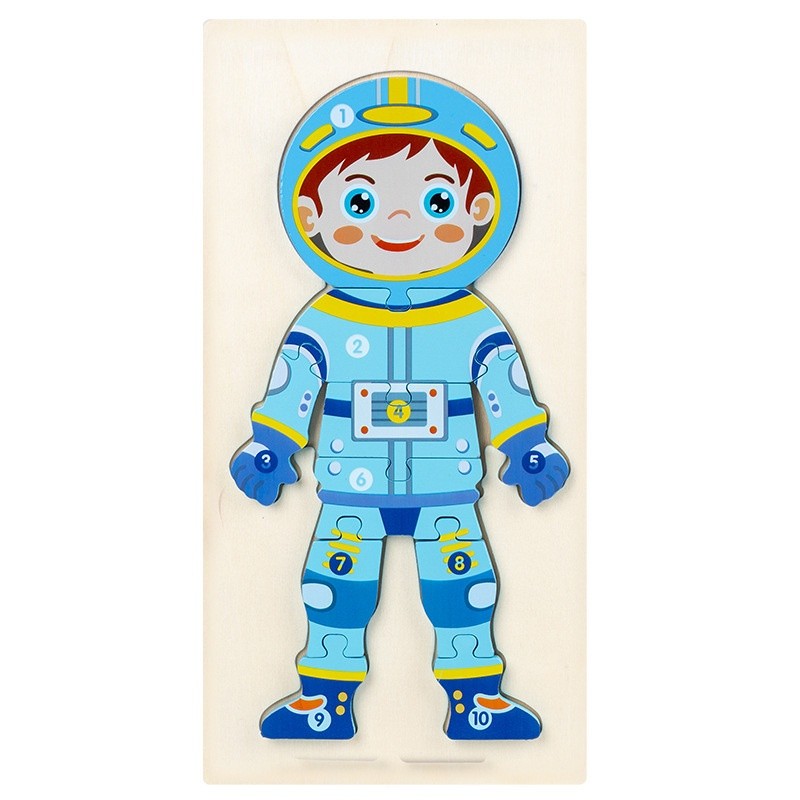 Bảng ghép 3D các nghề đồ chơi bằng gỗ - GIáo Cụ Montessori - Phát triển tư duy sớm