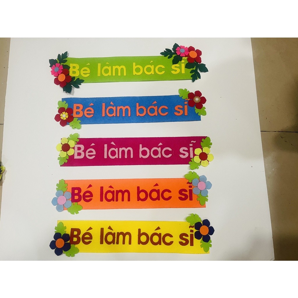 Tên góc Tiêu đề các góc chủ đề lớp học mầm non vải dạ nỉ