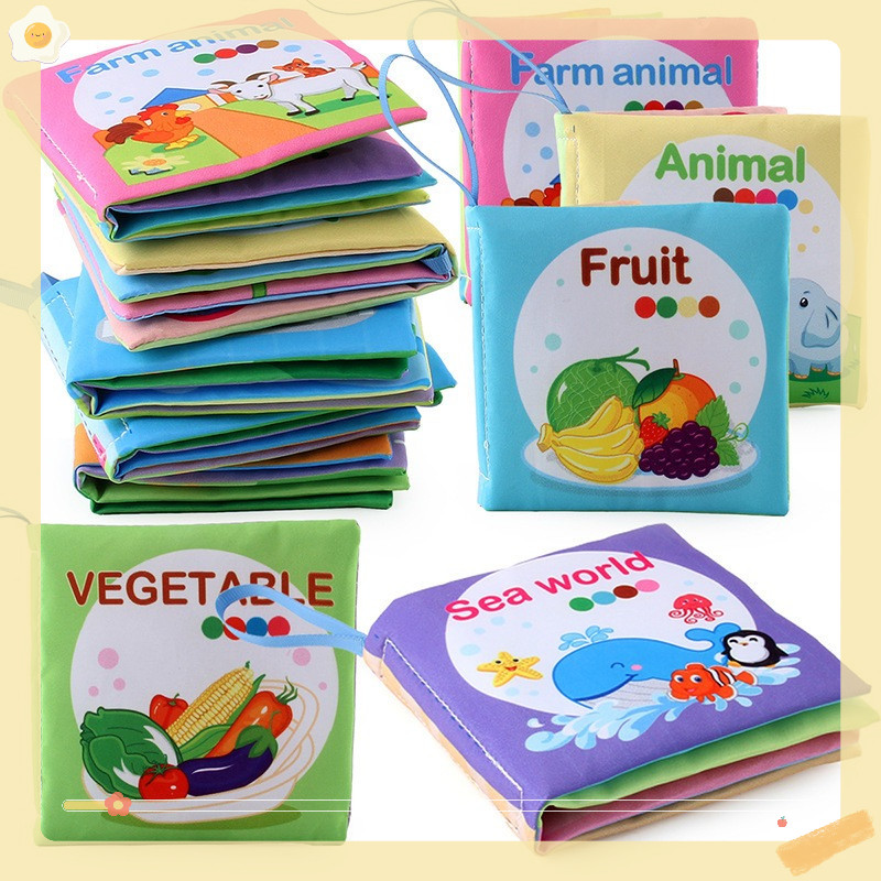 Sách vải  kích thích thị giác với nhiều chủ đề bằng tiếng anh giúp bé vừa học vừa chơi