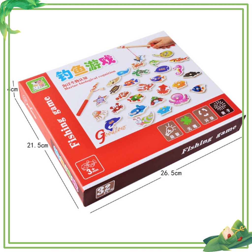 Đồ chơi câu cá nam châm gỗ 32 -  VỪA CHƠI VỪA HỌC SIÊU THÚ VỊ CHO BÉ