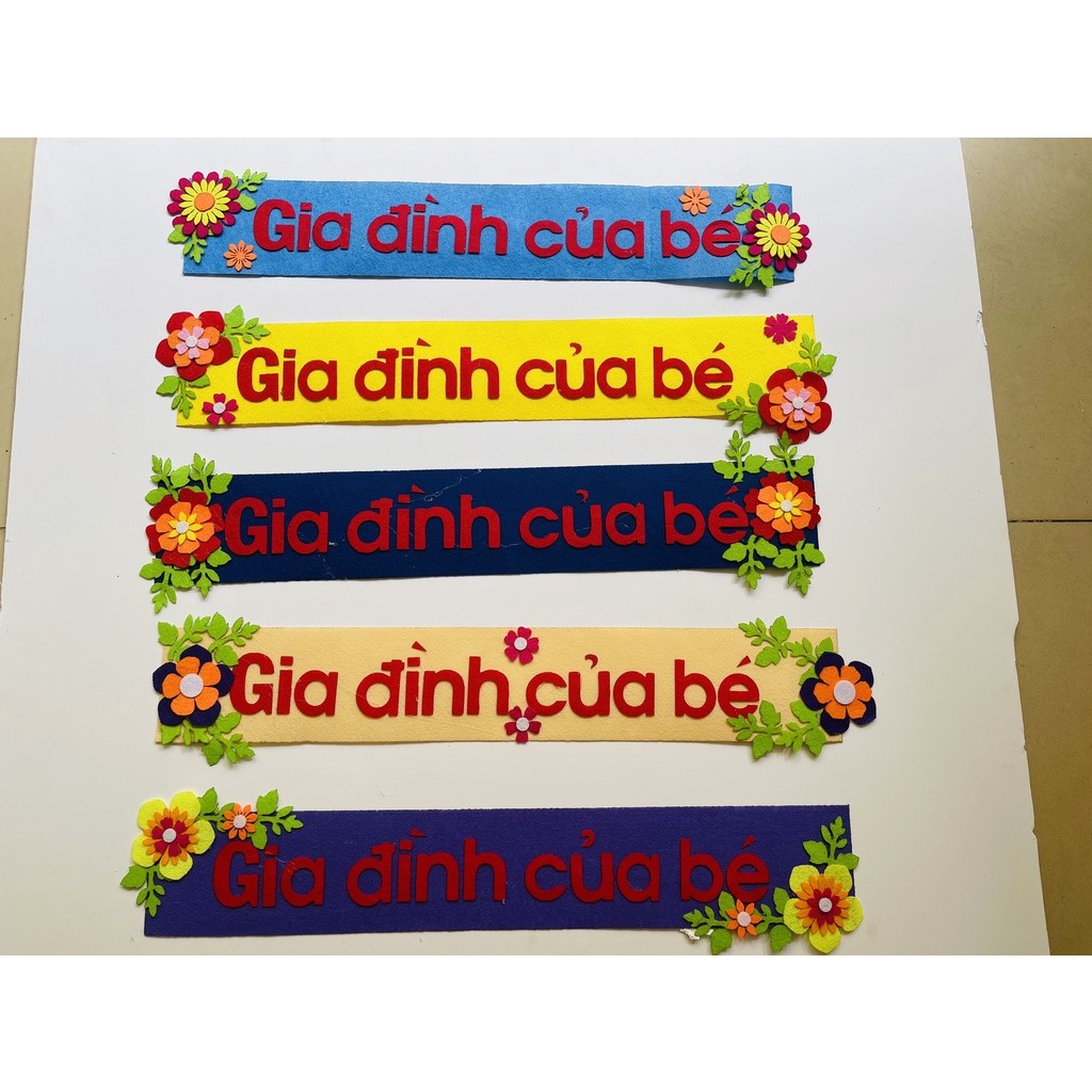 Tên góc Tiêu đề các góc chủ đề lớp học mầm non vải dạ nỉ