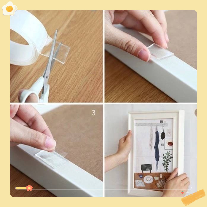 Băng Dính 2 Mặt Siêu Dính Băng Keo Nano Trong Suốt chịu lực và chịu nhiệt tốt