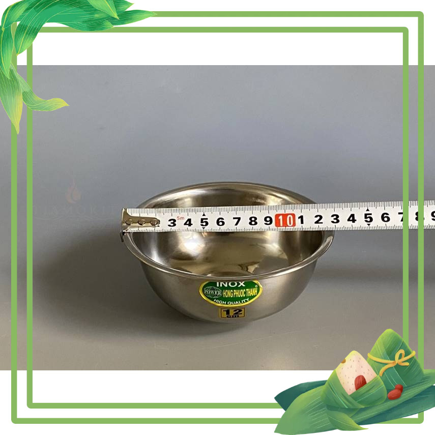 Bát ăn cơm inox size 12cm sâu lòng inox 304 trẻ mầm non ( Hàng Việt Nam)