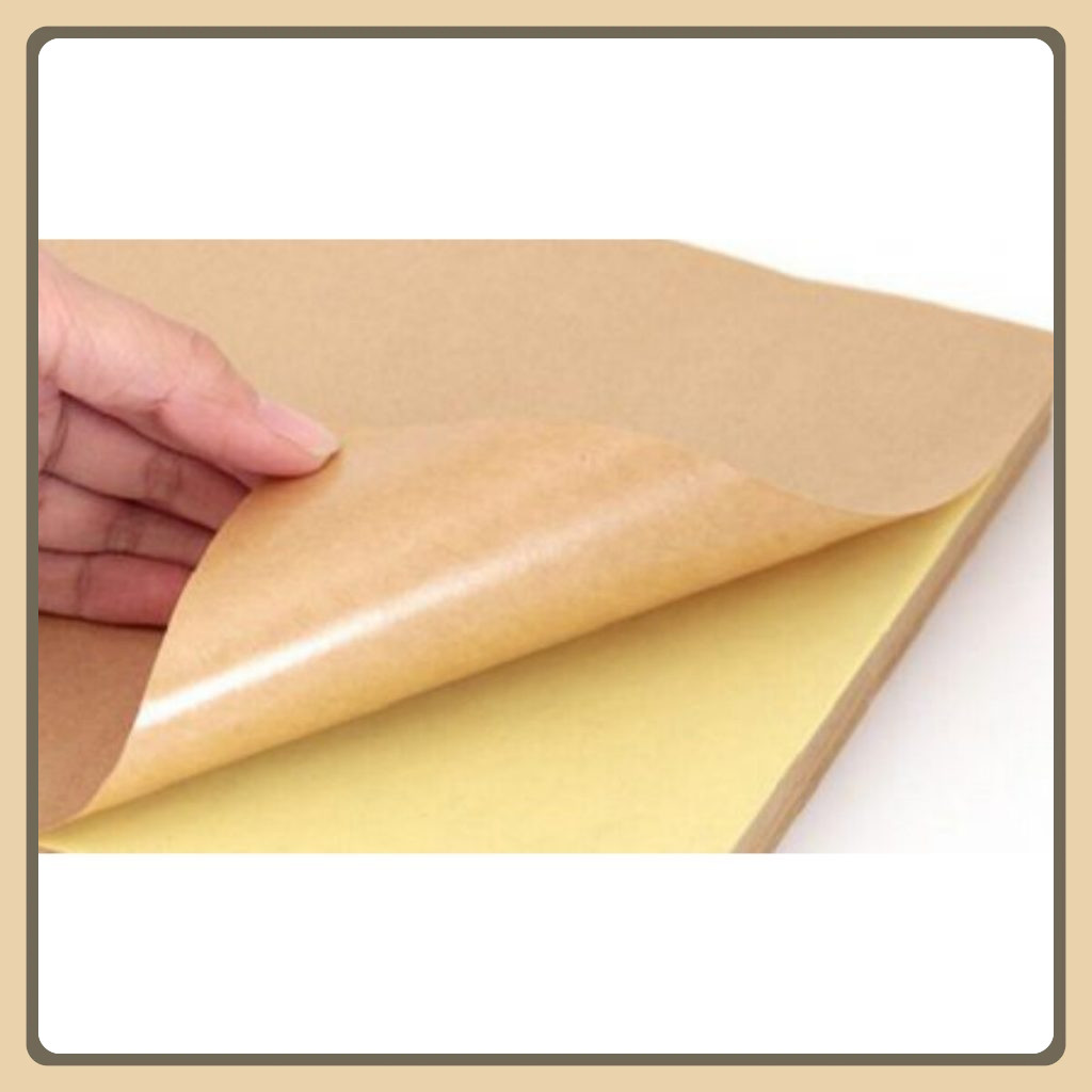 Giấy Decal có keo  da bò A4 (Giấy Kraft) xấp 100 tờ
