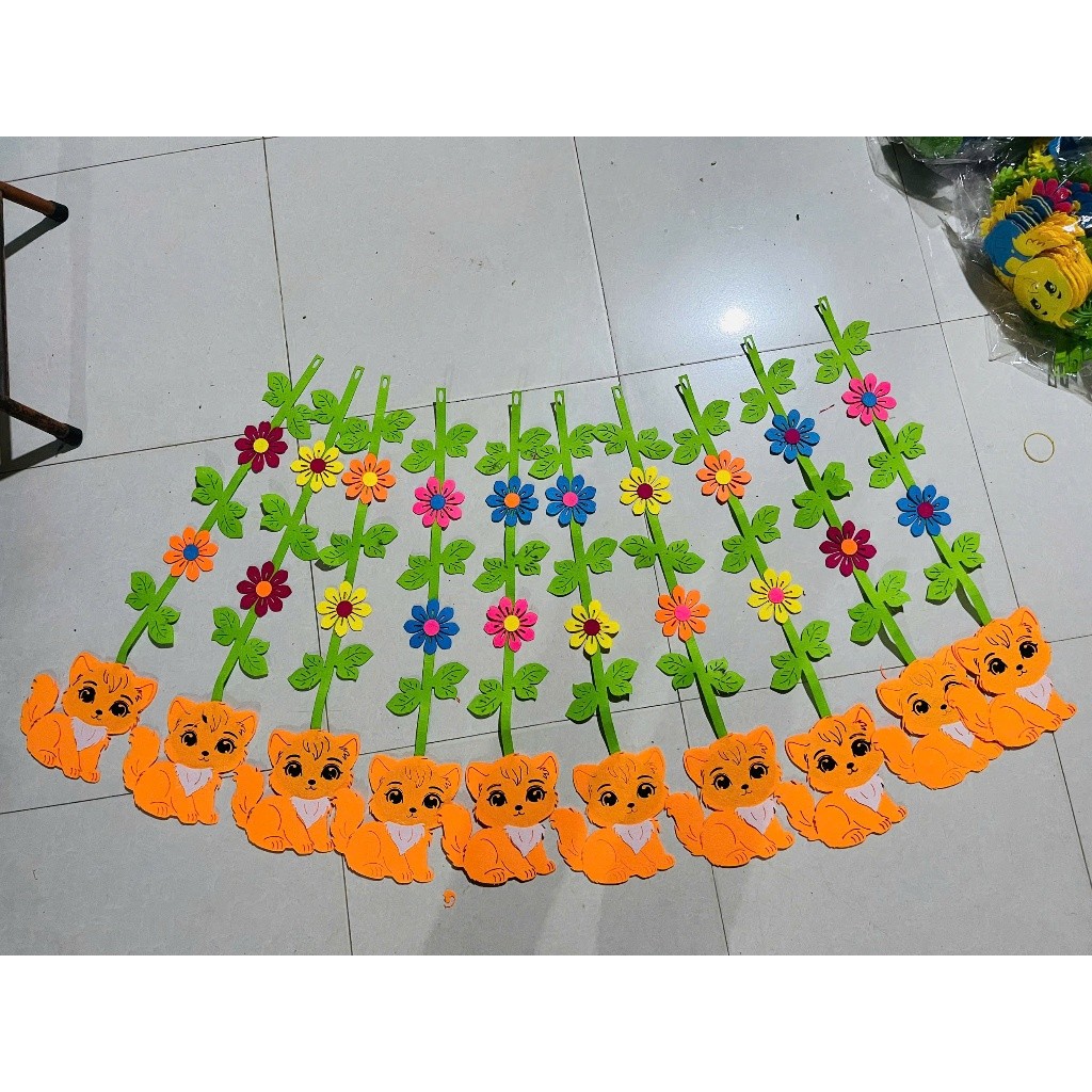Bộ dây rèm  trang trí lớp học ( tiêu đề, khẩu hiệu lớp học) mầm non - Tiểu học